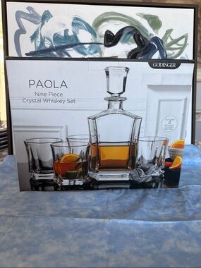 *NEW* Godinger Paola Nine-Piece Crystal Whiskey Set